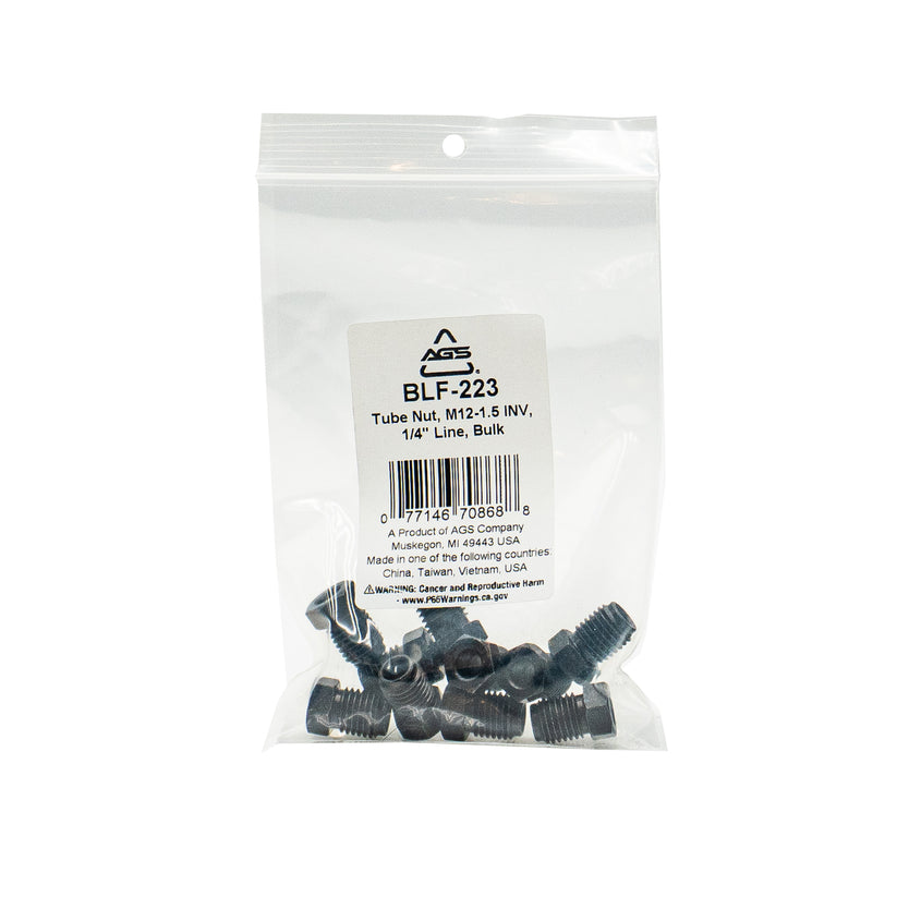 Black Oxide Tube Nut, M12-1.5 INV, 1/4" Line