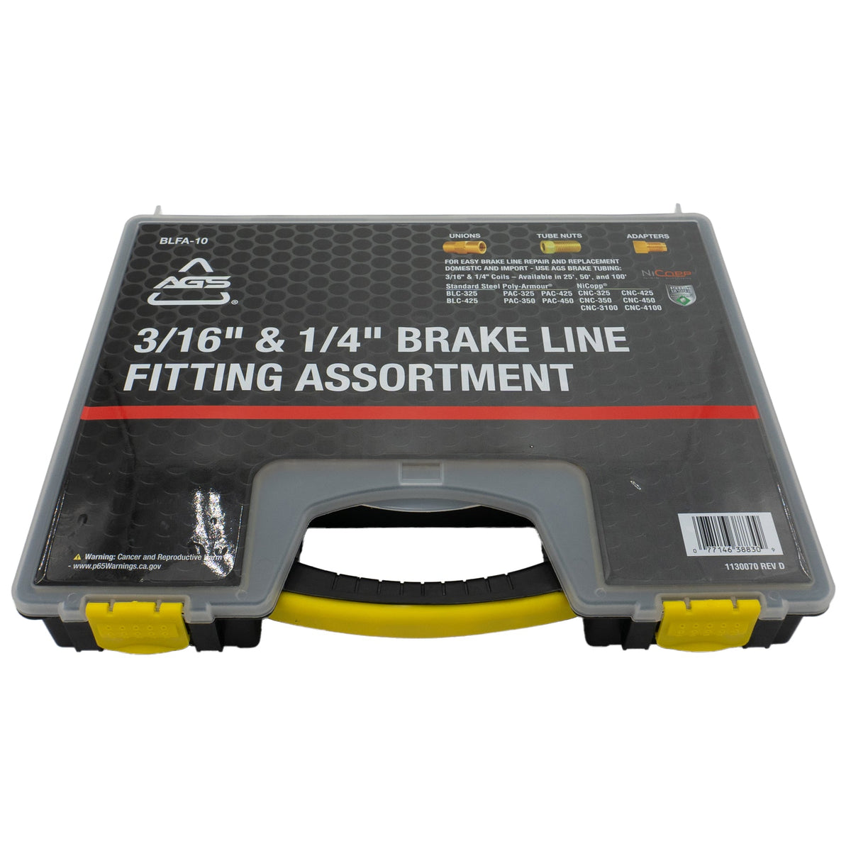 35-Piece Brake Line Fitting Assortment Kit – 3/16" & 1/4" Tube Nuts, Zinc Plated, Rust-Proof