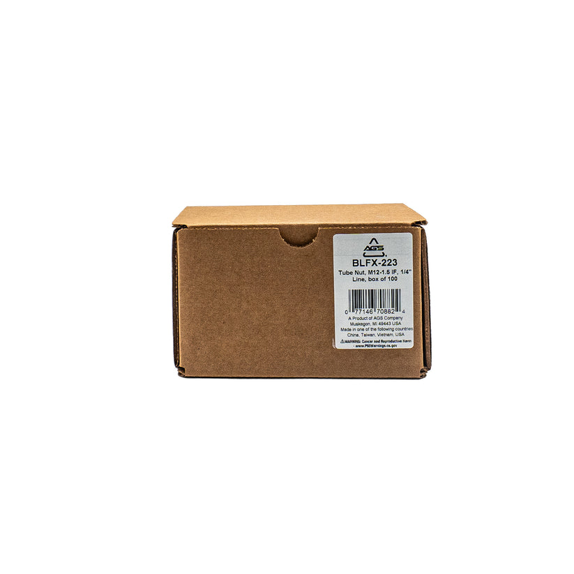 Black Oxide Tube Nut, M12-1.5 INV, 1/4" Line