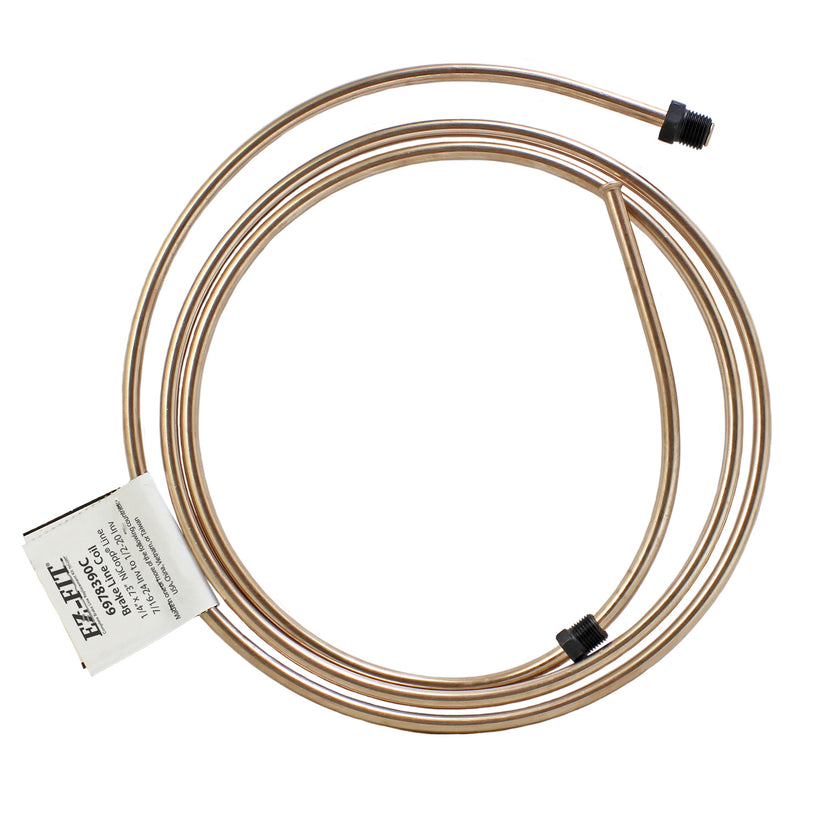 EZ-Fit Nickel Copper Brake Line - 1/4" x 73", (7/16-24 I)(1/2-20 I)