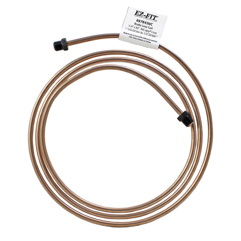 EZ-Fit Nickel Copper Brake Line - 1/4" x 82", (1/2-20 I)(1/2-20 I)