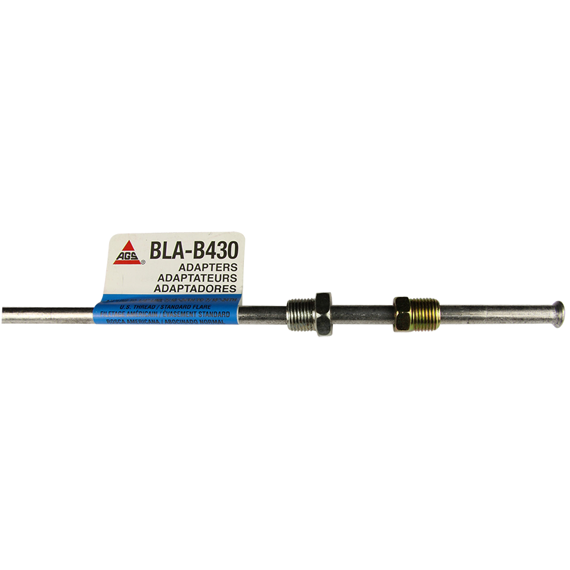 Steel Brake Line Adapter, 1/4 x 8 (7/16-24 Inverted)(7/16-24 Inverted)