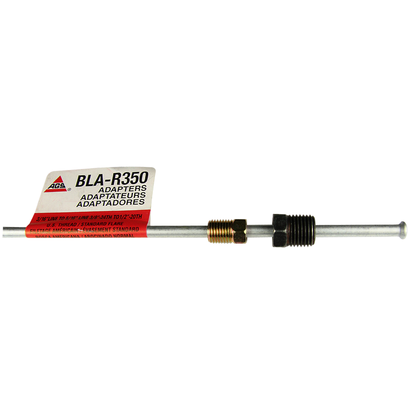 Steel Brake Line Adapter, 3/16" x 8" (3/8-24 Inverted)(1/2-20 Inverted)