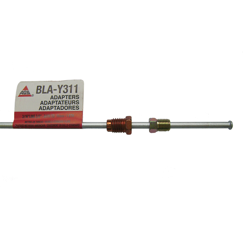 Steel Brake Line Adapter, 3/16" x 8" (3/824 Inverted)(M11x1.5 Bubble