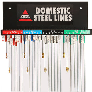 Galvanized Steel Brake Line Wall Display - Domestic Lines