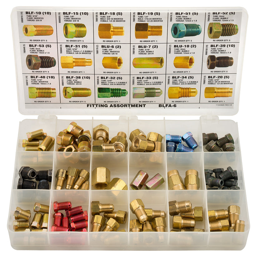Tube Nut, Union, Adapter Fitting Assortment, 18 SKU, BLFA-6