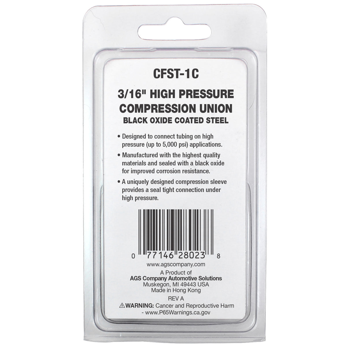 HP Compression Union Black Oxide Steel 3/16