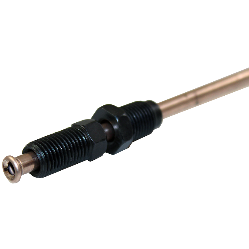 NiCopp Brake Line Adapter, 3/16" x 8" (3/8-24 Inverted)(M10x1.0 Bubble)