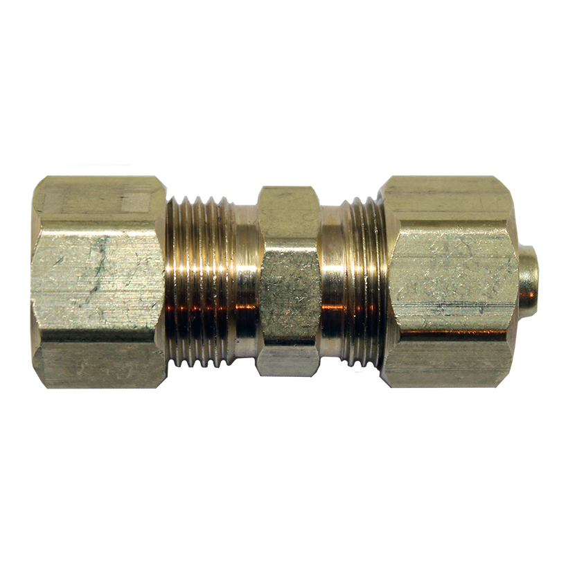 Fuel Line Compression Union 3/8 Steel to 3/8 Nylon AGS Company