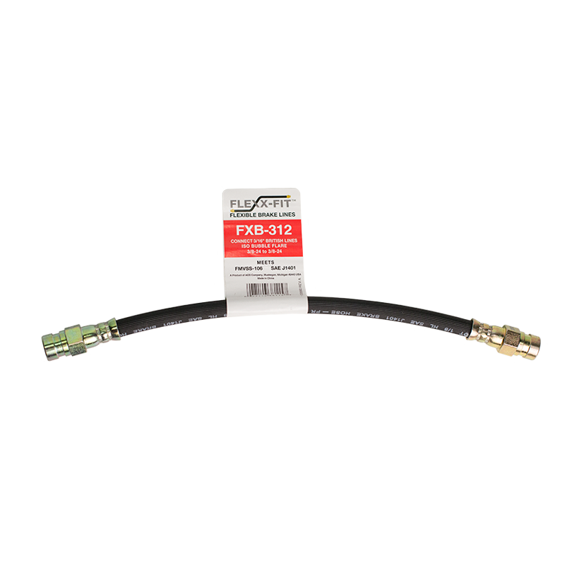 British Flexible Brake Line 3/16" x 12" AGS Company Automotive Solutions