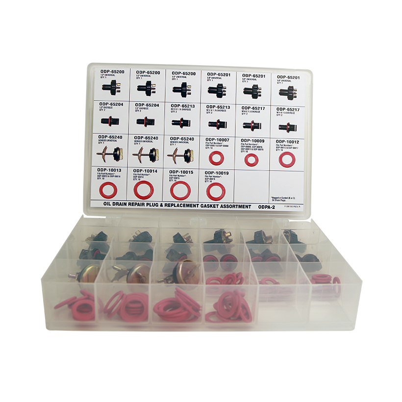Oil Drain Repair Plug and Replacement Gasket Assortment, 13 SKU
