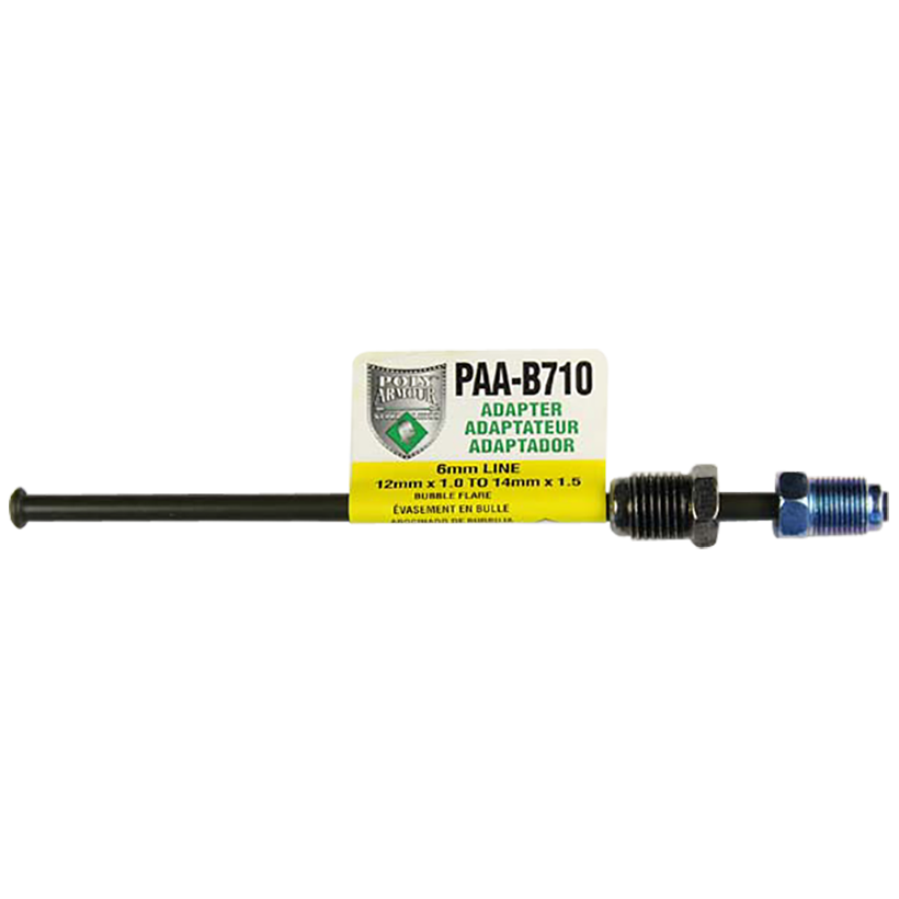 PVF Steel Brake Line Adapter, 6mm x 8" (M12x1.0 Bubble)(M14x1.5 Bubble)