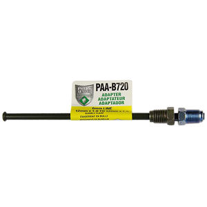 PVF Steel Brake Line Adapter 6mm x 8" (M12x1.0 Bubble × M12x1.5 Bubble)