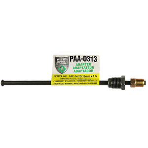 PVF Steel Brake Line Adapter 3/16" x 8" (3/8-24 Inverted × M13x1.5 Bubble)