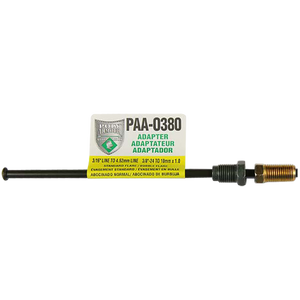PVF Steel Brake Line Adapter, 3/16" x 8" (3/8-24 Inverted)(M10x1.0 Bubble)