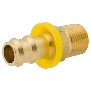 Push-On, Brass, 1/2" (3/8 NPTM), Bag of 10