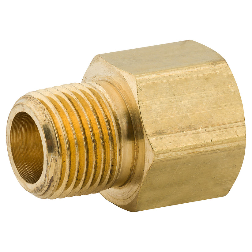 Adapter, Brass, 3/8 NPTM, 3/8 NPTF, Bag of 1