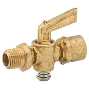 1/4" NPTM Brass Shutoff Drain Cock, Male/Female