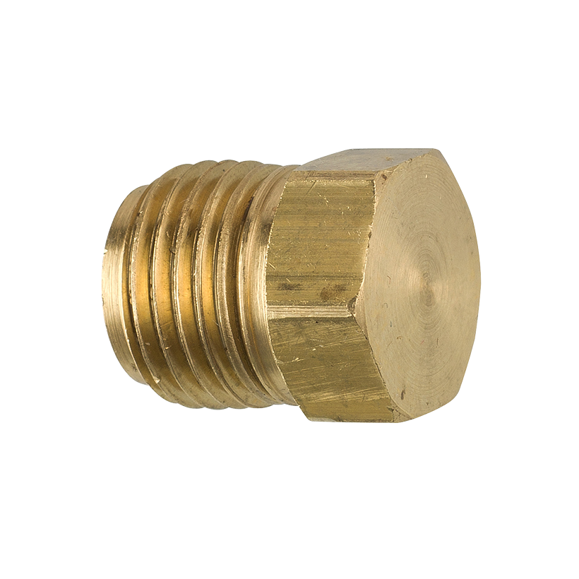 Brass Plug, 1/4" Tube (7/16-24 Inverted)