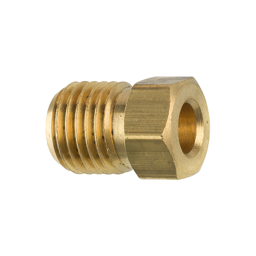 Brass Tube Nut, 3/16" Tube (3/8-24 Inverted)