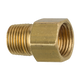 Brass Connector, Female (7/16-24 Inverted), Male (1/8-27 NPT)