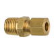Brass Compression Connector, 1/4" Tube, Male (1/4-18 NPT)