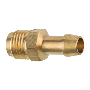 Brass Fuel Connector, 5/16" Hose, Male (1/2-20 Inverted)