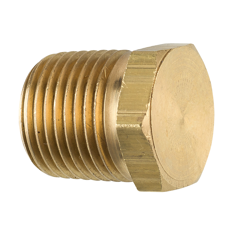 Brass Hex Plug, Male (1/2-14 NPT)