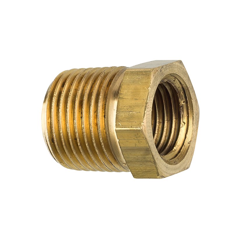 Brass Bushing, Male (3/818 NPT), Female (1/418 NPT) AGS Company Automotive Solutions