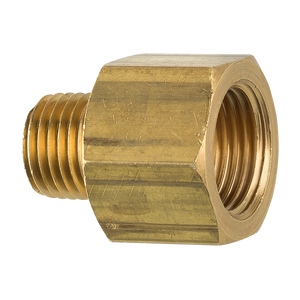 Brass Adapter, Male (1/4-18 NPT), Female (3/8-18 NPT)