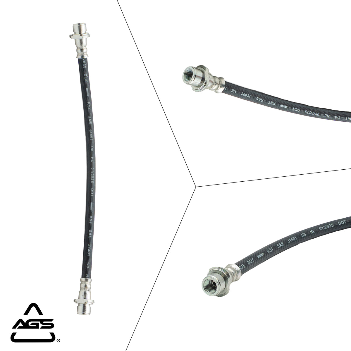 1993-2021 Multi-Vehicle Application Rear Rubber Brake Hose | AGS-KT30077