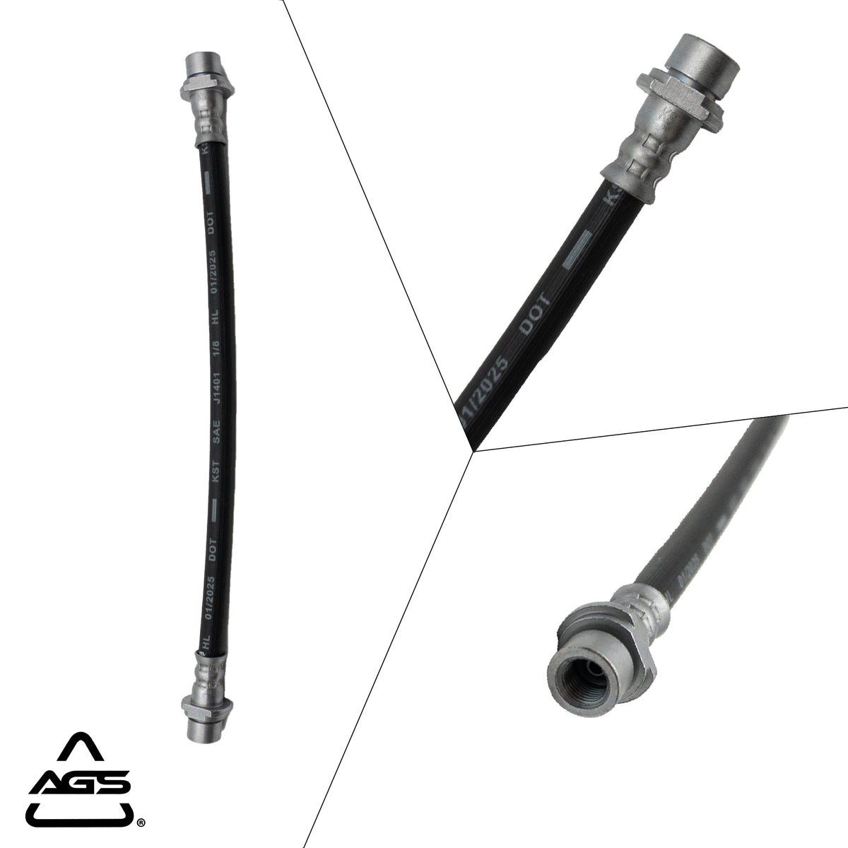 1991-2023 Multi-Vehicle Application Front & Rear Rubber Brake Hose | AGS-KT30108