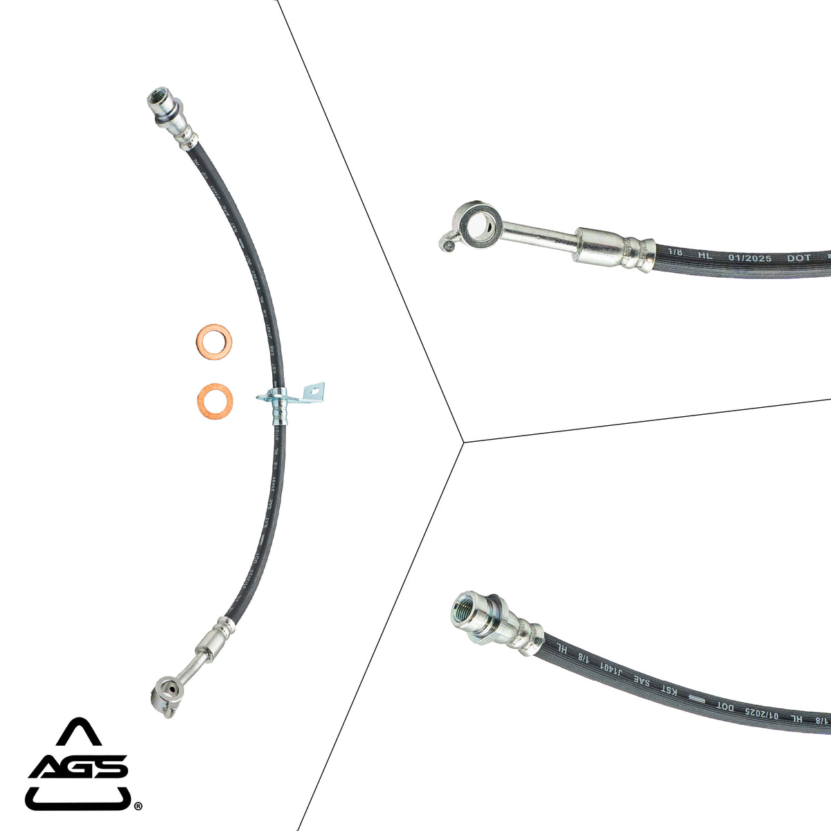 2011-2014 Hyundai Sonata Front Right Rubber Brake Hose | AGS-KT41305N