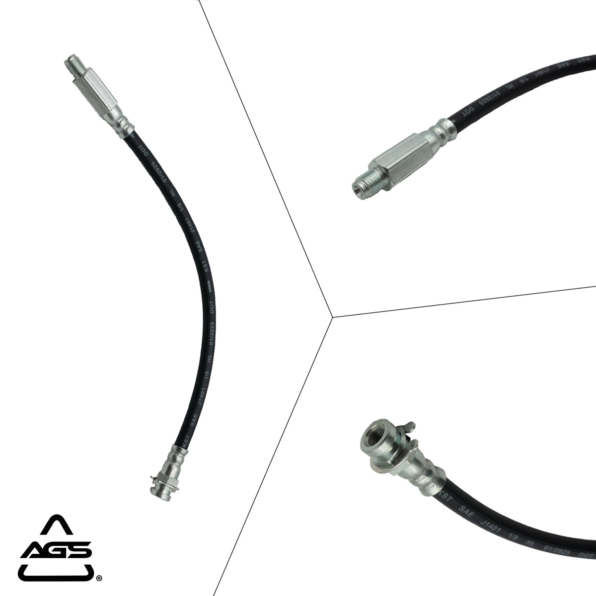 1963-1982 Multi-Vehicle Application Front & Rear Rubber Brake Hose | AGS-KT70022