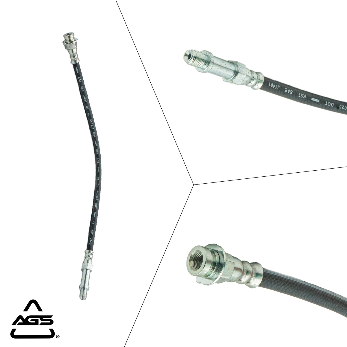 1951-1962 Multi-Vehicle Application Front & Rear Rubber Brake Hose | AGS-KT70031