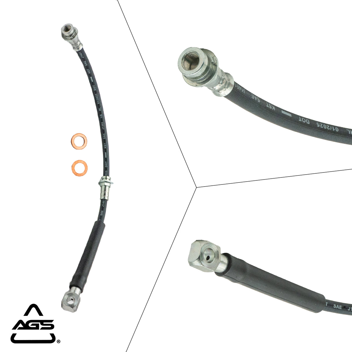 1984-1992 Chevrolet Camaro / Pontiac Firebird Front Right Rubber Brake Hose | AGS-KT70357