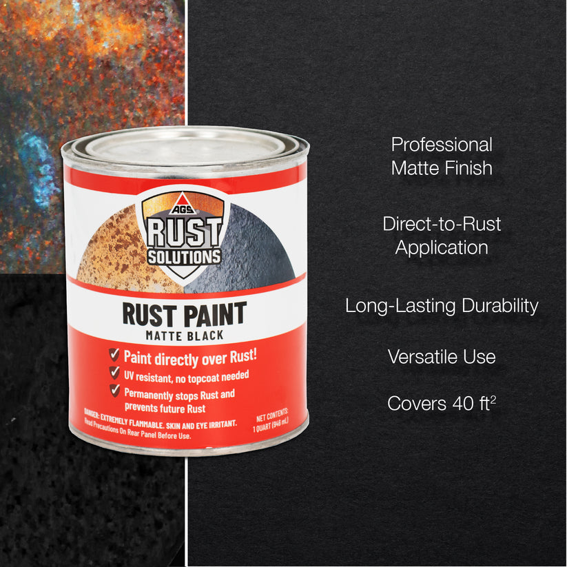 Matte Black Rust Paint, Quart