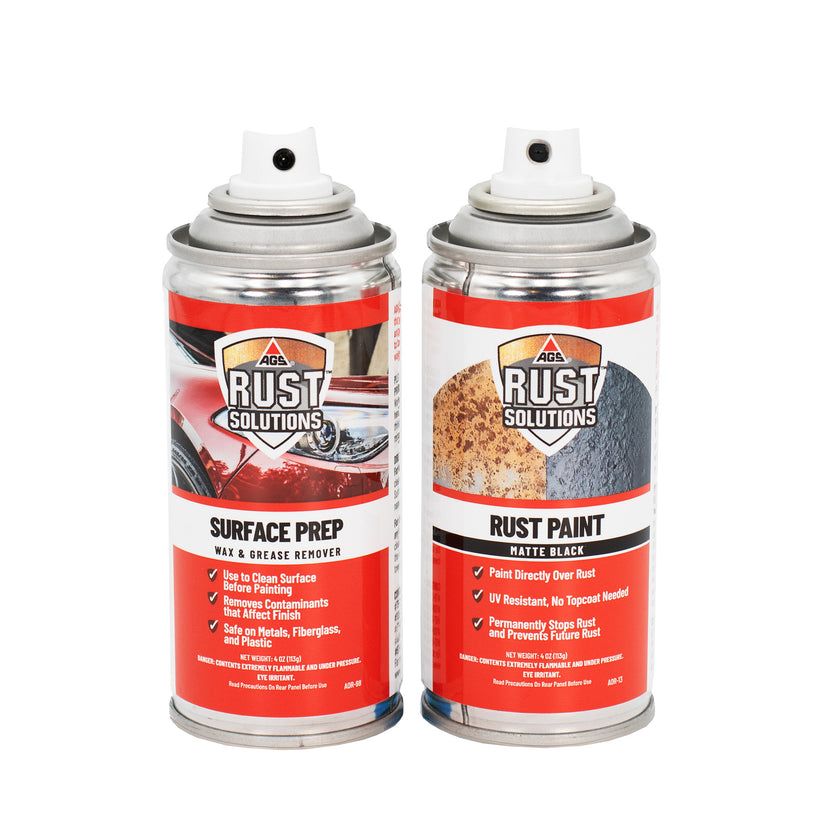Matte Black Rust Paint & Surface Prep 4oz Starter Kit