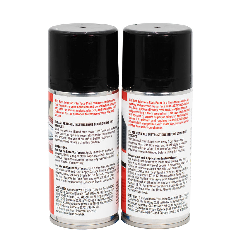 Matte Black Rust Paint & Surface Prep 4oz Starter Kit