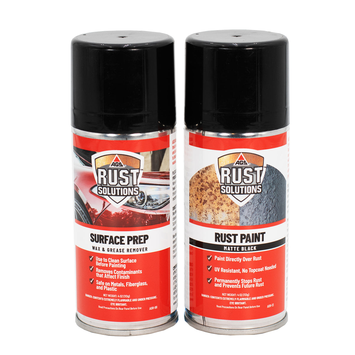 Matte Black Rust Paint & Surface Prep 4oz Starter Kit – AGS Company ...