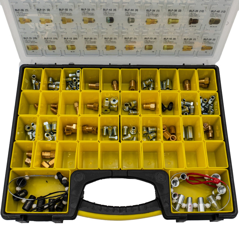 3/16 and 1/4 Tube Nut, Union, Adapter Fitting Assortment, 32 SKU