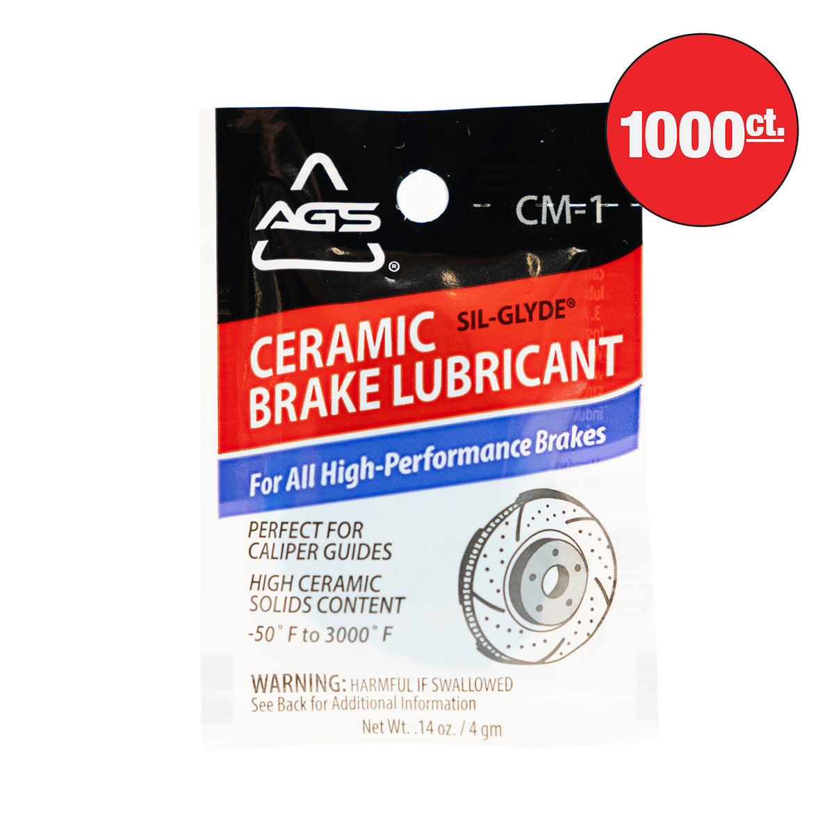 Cerami-Glyde Silicone Brake Lubricant, 4 gm Pouch