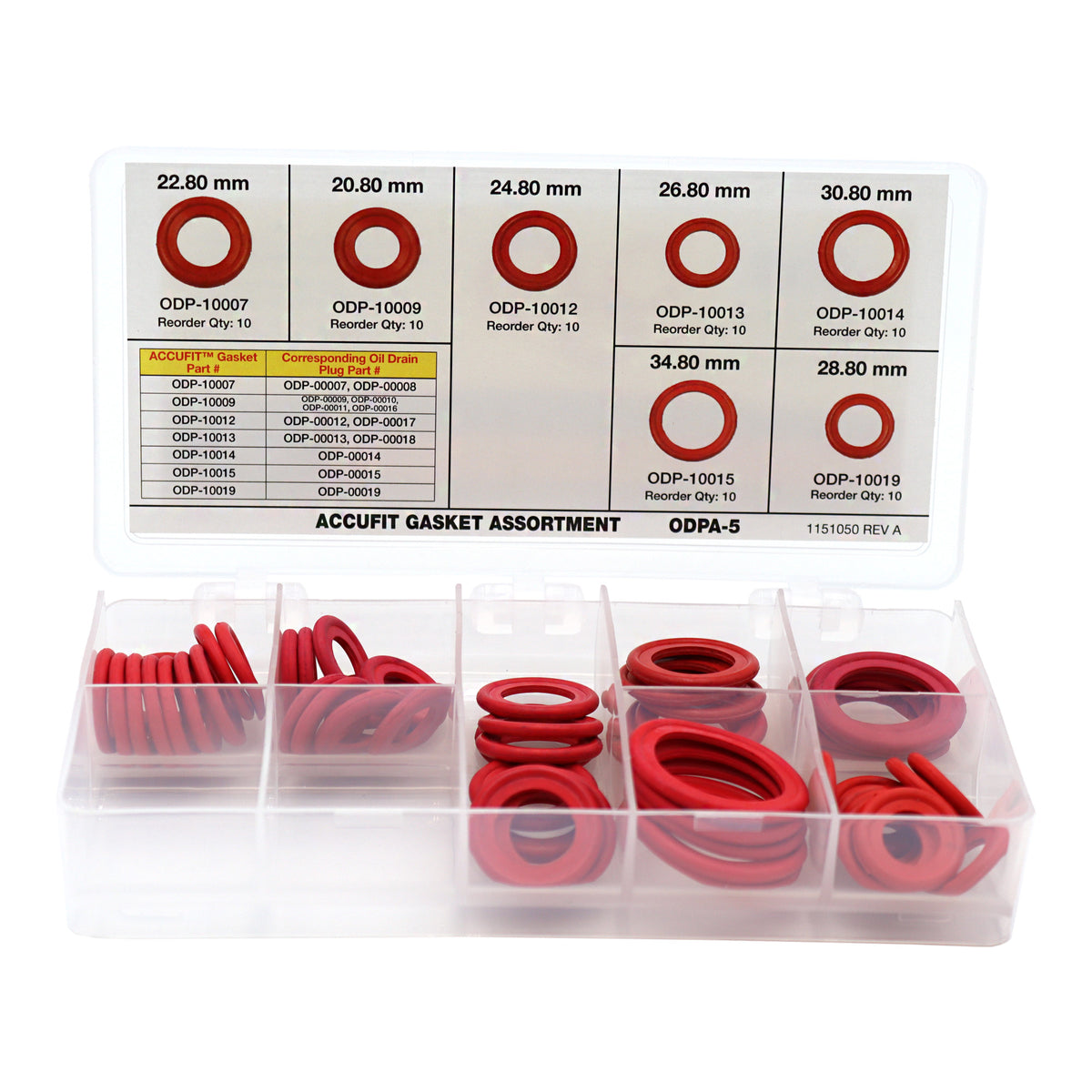 ODPA5 AccuFit Oil Drain Plug Gasket Assortment AGS Company