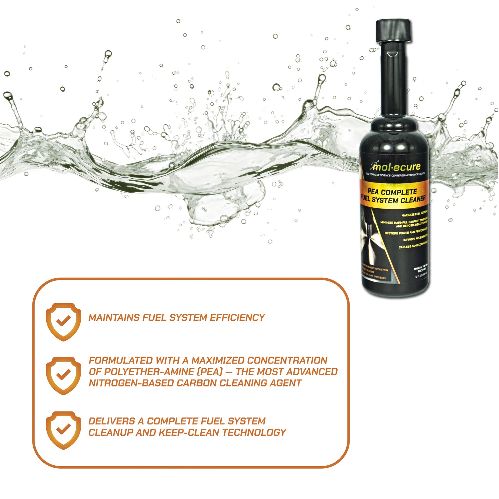 Pea Injector Cleaner Molecure PEA Fuel System Cleaner 12 oz | Complete Clean | AGS