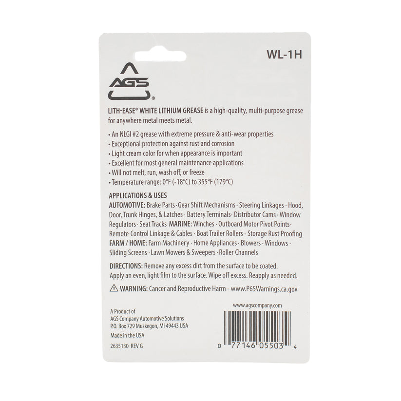 White Lithium Grease Tube