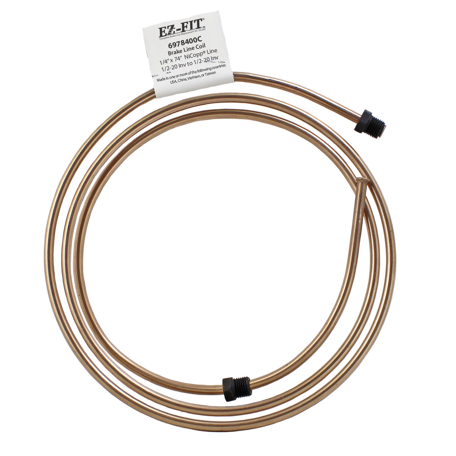 EZFit Nickel Copper Brake Line 1/4" x 74", (1/220 I)(1/220 I