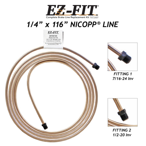 EZ-Fit Nickel Copper Brake Line - 1/4