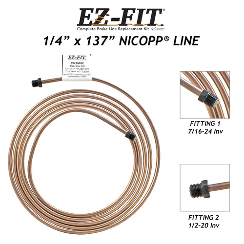 EZ-Fit Nickel Copper Brake Line - 1/4