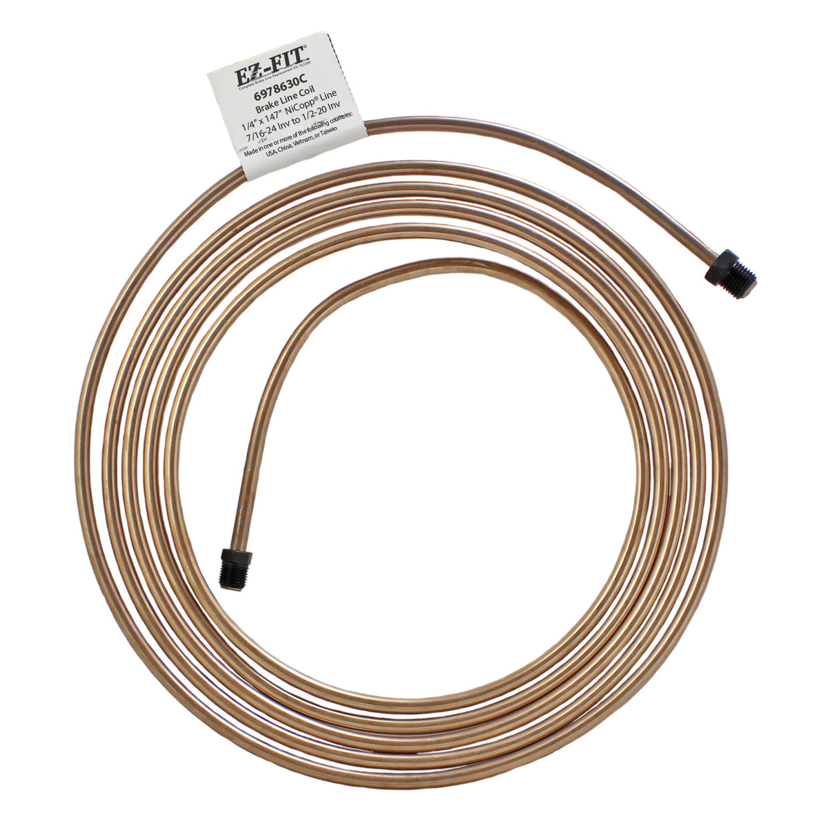 EZ-Fit NiCopp Brake Line 1/4" x 147" – Pre-Flared 7/16-24 I & 1/2-20 I