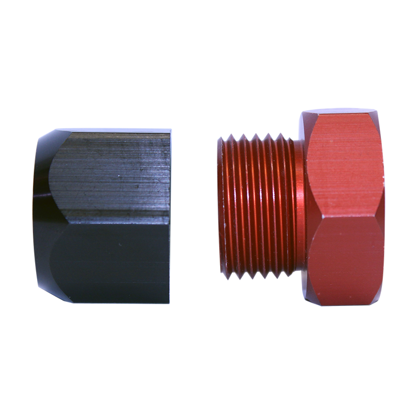 5/8 Inch A/C Compression Block Off - Aluminum Automotive AC Line Adapter With Clamp